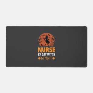 Halloween Nurse by Day Witch by Night Desk Mat