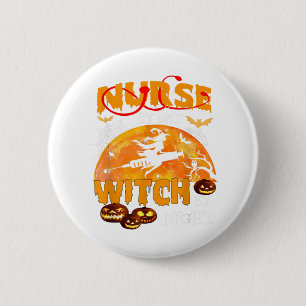 Halloween Nurse By Day Witch By Night Funny 6 Cm Round Badge