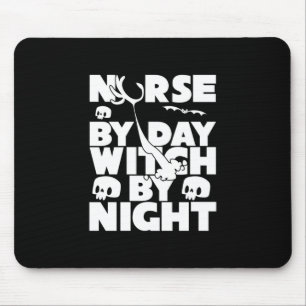 Halloween Nurse By Day Witch By Nights Mouse Pad