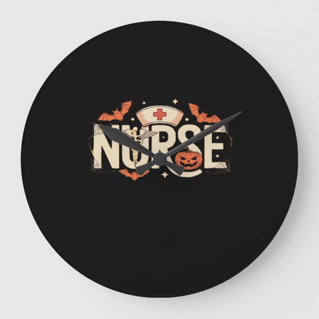 Halloween nurse Classic T-Shirt Large Clock (Front)