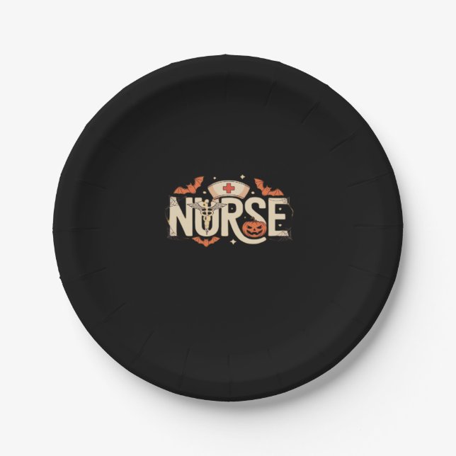 Halloween nurse Classic T-Shirt Paper Plate (Front)