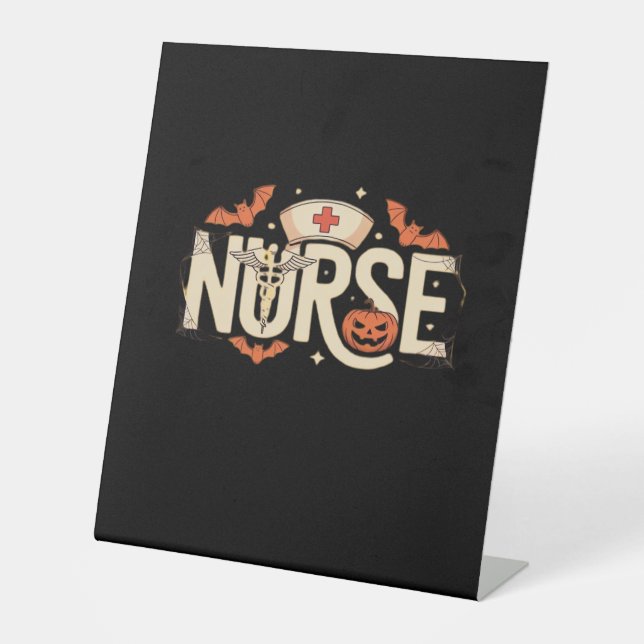 Halloween nurse Classic T-Shirt Pedestal Sign (Front)