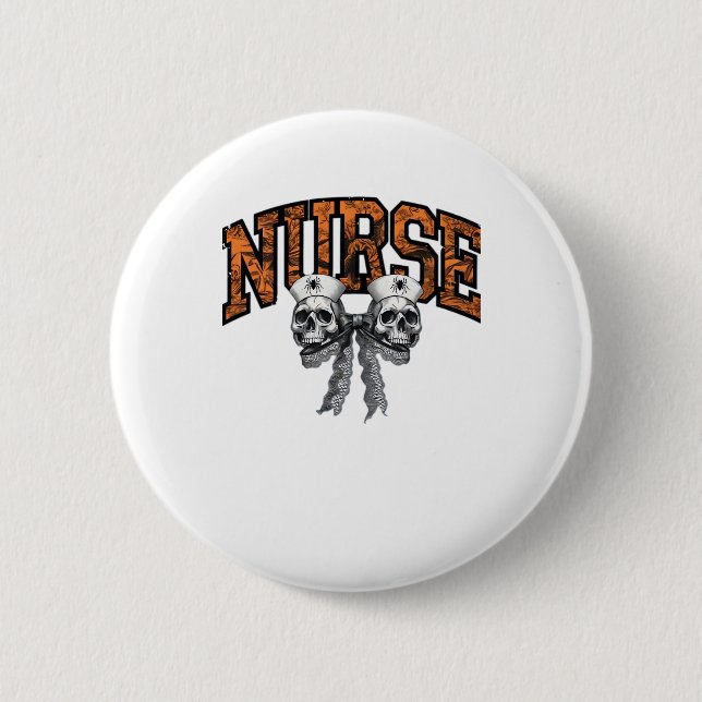 Halloween Nurse Coquette Bow Classic T-Shirt 6 Cm Round Badge (Front)
