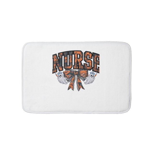 Halloween Nurse Coquette Bow Fall Classic T-Shirt Bath Mat (Front)