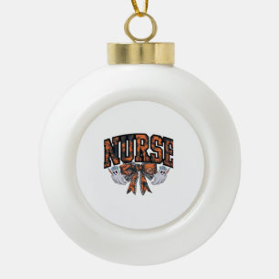 Halloween Nurse Coquette Bow Fall Classic T-Shirt Ceramic Ball Christmas Ornament