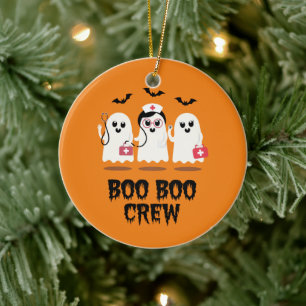 Halloween Nurse Cute Ghost Nurse Ceramic Ornament