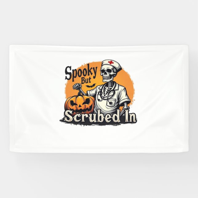 Halloween Nurse Design Oversized T-Shirt Banner (Horizontal)