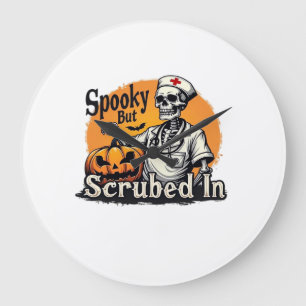 Halloween Nurse Design Oversized T-Shirt Large Clock