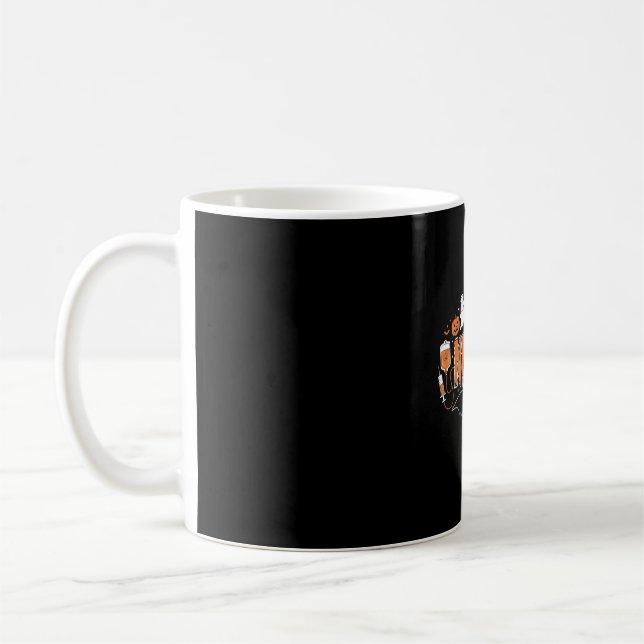 Halloween Nurse Dripping Pumpkin Ghost Vector Desi Coffee Mug (Left)