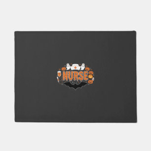 Halloween Nurse Dripping Pumpkin Ghost Vector Desi Doormat