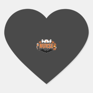 Halloween Nurse Dripping Pumpkin Ghost Vector Desi Heart Sticker