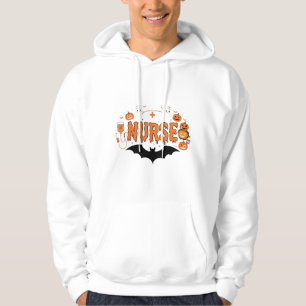 Halloween Nurse Dripping Pumpkin Ghost Vector Desi Hoodie