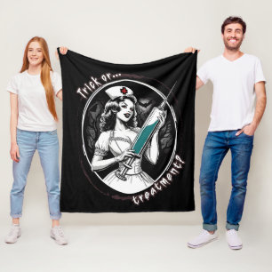 Halloween Nurse Fleece Blanket