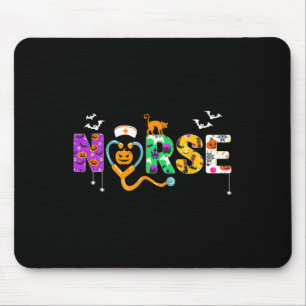 Halloween Nurse  For Women Scrub Tops Nursing  Mouse Pad