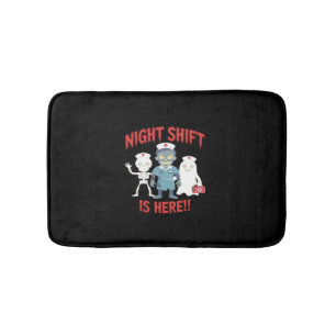 Halloween Nurse Funny Ghost Skeleton Zombie Essent Bath Mat