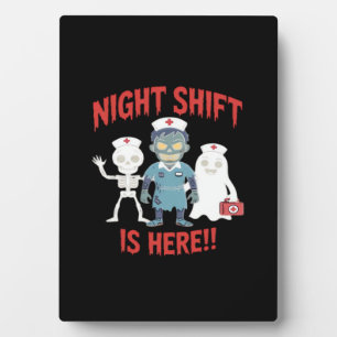 Halloween Nurse Funny Ghost Skeleton Zombie Essent Plaque