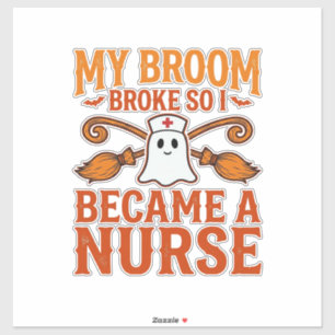 Halloween Nurse Ghost Broom Vintage Shirt Design_1