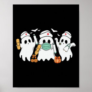 Halloween Nurse Ghost Nurses Medical Halloween Hea Poster