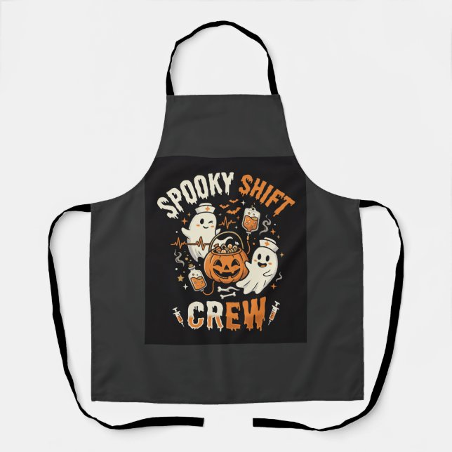 Halloween Nurse Ghost Squad Apron (Front)