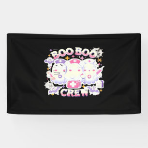 Halloween Nurse Ghost Squad Boo Boo Crew Funny Spo Banner