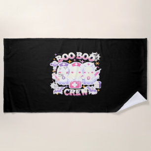 Halloween Nurse Ghost Squad Boo Boo Crew Funny Spo Beach Towel