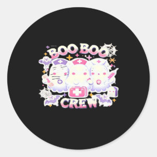 Halloween Nurse Ghost Squad Boo Boo Crew Funny Spo Classic Round Sticker