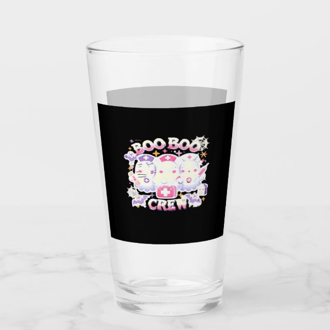 Halloween Nurse Ghost Squad Boo Boo Crew Funny Spo Glass (Front)