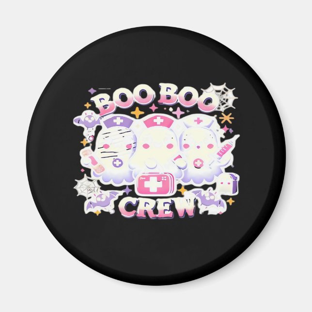 Halloween Nurse Ghost Squad Boo Boo Crew Funny Spo Magnet (Front)