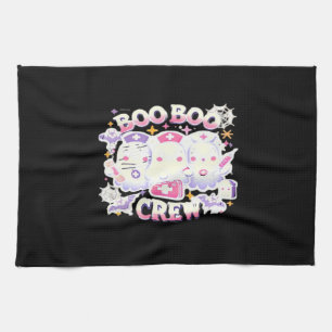 Halloween Nurse Ghost Squad Boo Boo Crew Funny Spo Tea Towel