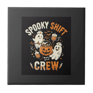 Halloween Nurse Ghost Squad Ceramic Tile