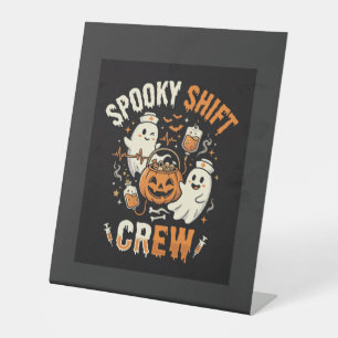 Halloween Nurse Ghost Squad Pedestal Sign