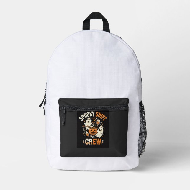 Halloween Nurse Ghost Squad Printed Backpack (Front)