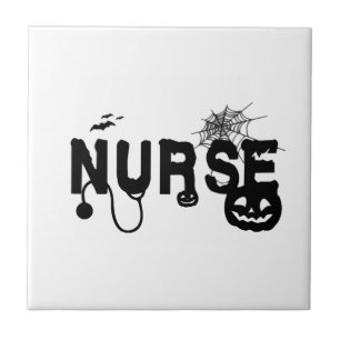 Halloween Nurse Hospital Ceramic Tile