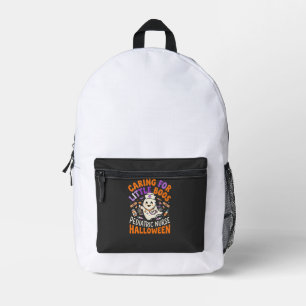 Halloween Nurse Little Boos Printed Backpack