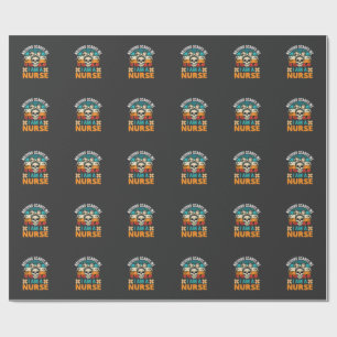Halloween Nurse Nothing Scares Me Skull Wrapping Paper