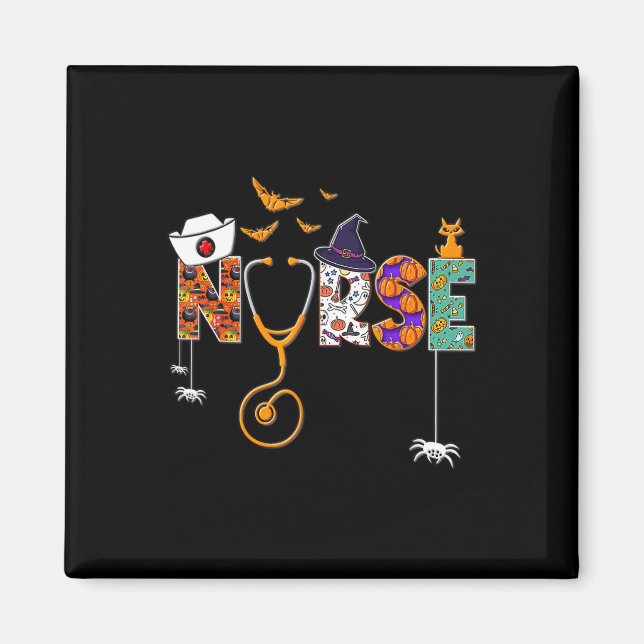Halloween Nurse Nursing Cute Health Worker Pattern Magnet (Front)
