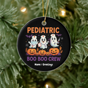 Halloween Nurse Paediatrics Boo Boo Crew Funny Spo Ceramic Ornament