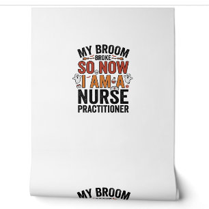 Halloween Nurse Practitioner Broom Broke Vintage D Wallpaper