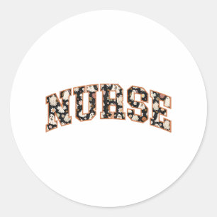 Halloween Nurse Retro Fall Season Classic Round Sticker
