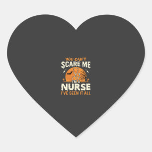 Halloween Nurse Scare Me Heart Sticker