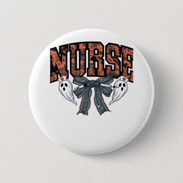 Halloween Nurse Scary Coquette Bow Classic T-Shirt 6 Cm Round Badge (Front)
