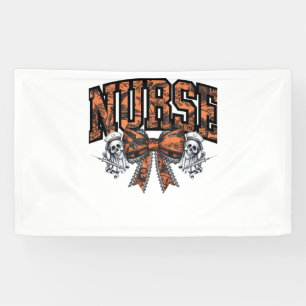 Halloween Nurse Scary Coquette Bow Classic T-Shirt Banner