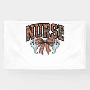 Halloween Nurse Scary Coquette Bow Classic T-Shirt Banner