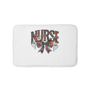 Halloween Nurse Scary Coquette Bow Classic T-Shirt Bath Mat