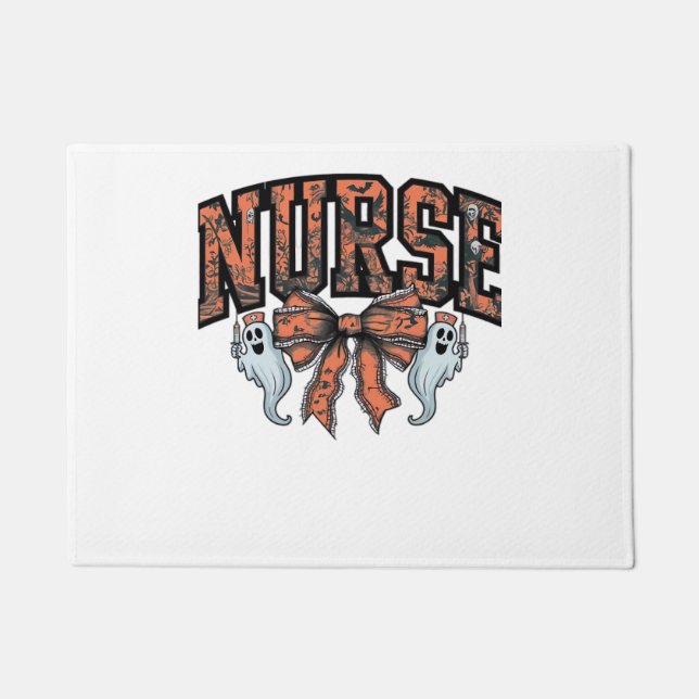 Halloween Nurse Scary Coquette Bow Classic T-Shirt Doormat (Front)