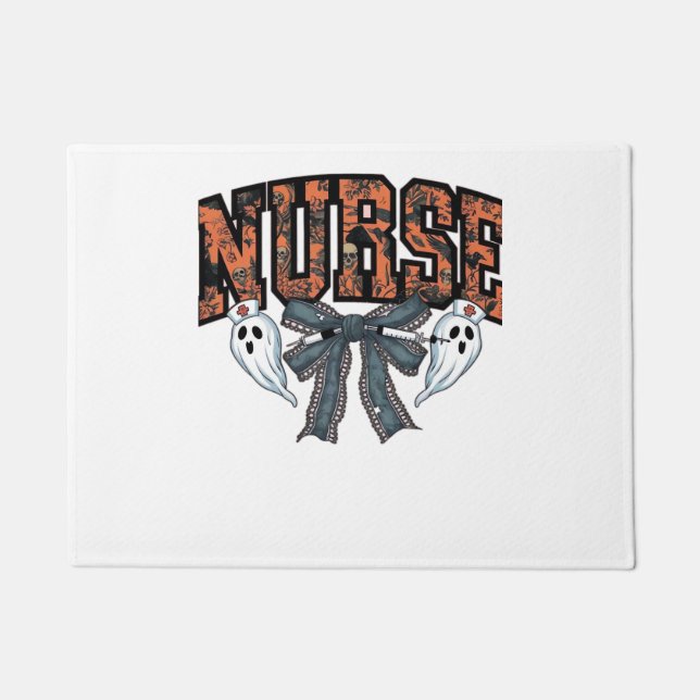 Halloween Nurse Scary Coquette Bow Classic T-Shirt Doormat (Front)