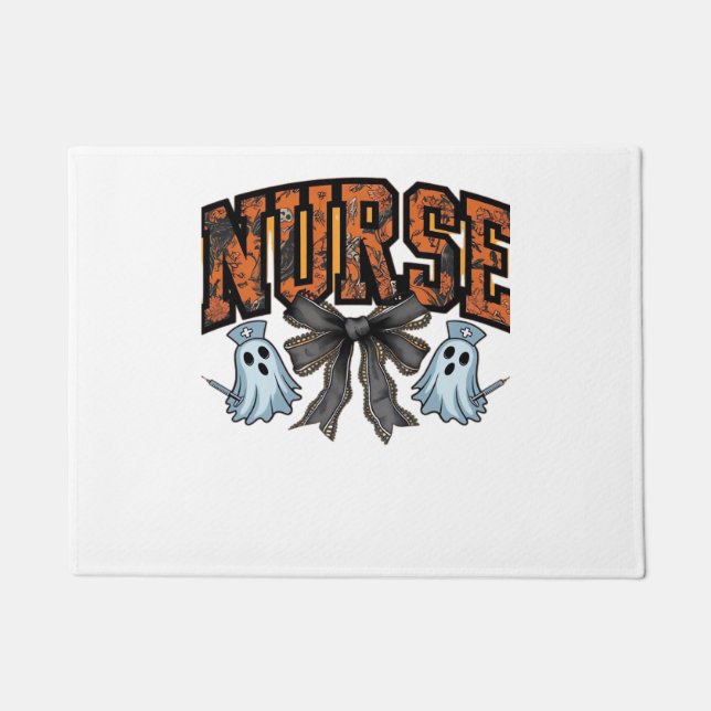 Halloween Nurse Scary Coquette Bow Classic T-Shirt Doormat (Front)