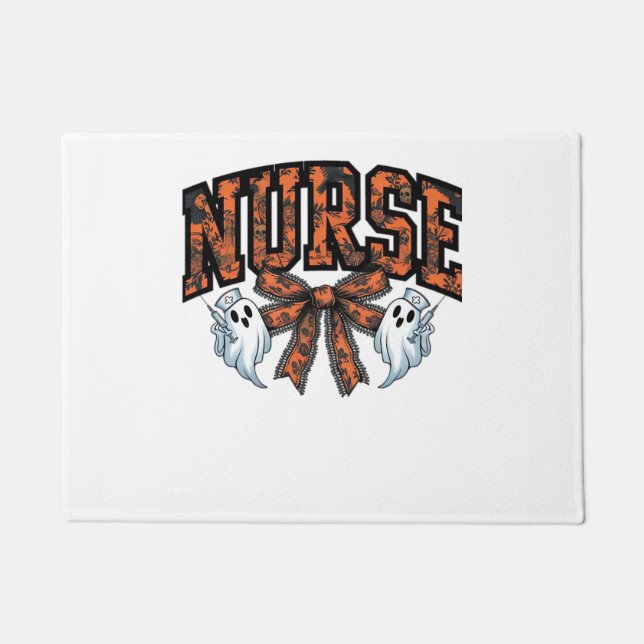 Halloween Nurse Scary Coquette Bow Classic T-Shirt Doormat (Front)