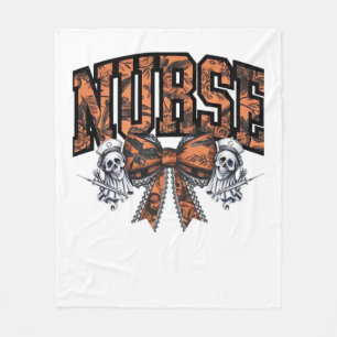 Halloween Nurse Scary Coquette Bow Classic T-Shirt Fleece Blanket