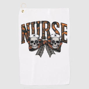 Halloween Nurse Scary Coquette Bow Classic T-Shirt Golf Towel